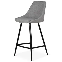 Chaise de bar en tissu gris clair h67cm - Ben