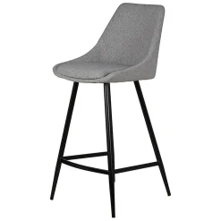 Chaise de bar en tissu gris clair h67cm - Ben