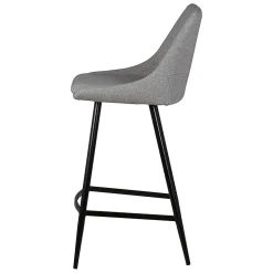 Chaise de bar en tissu gris clair h67cm - Ben