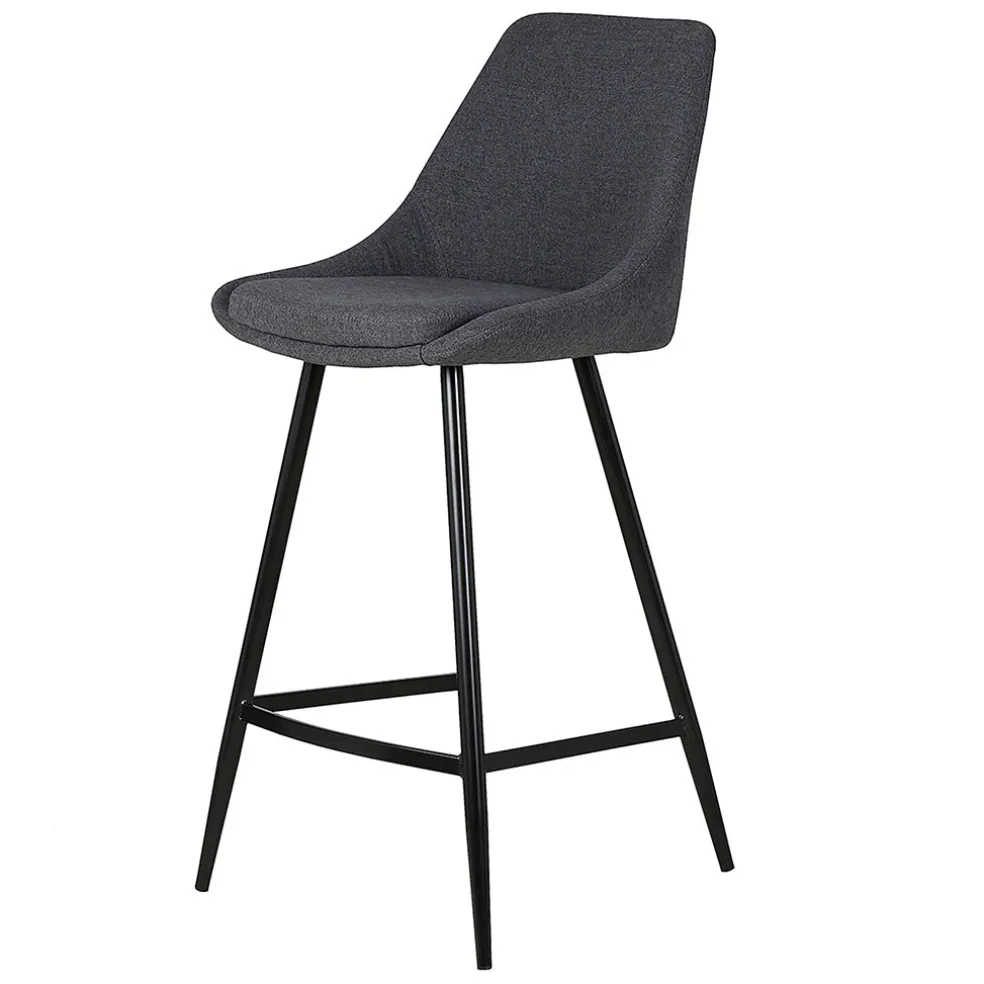 Chaise de bar en tissu gris foncé h67cm - Ben