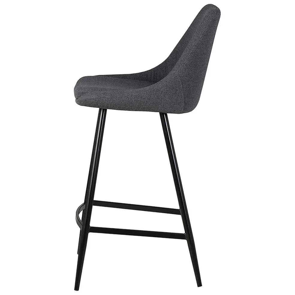 Chaise de bar en tissu gris foncé h67cm - Ben