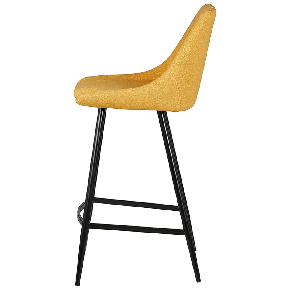 Chaise de bar en tissu moutarde h67cm - Ben