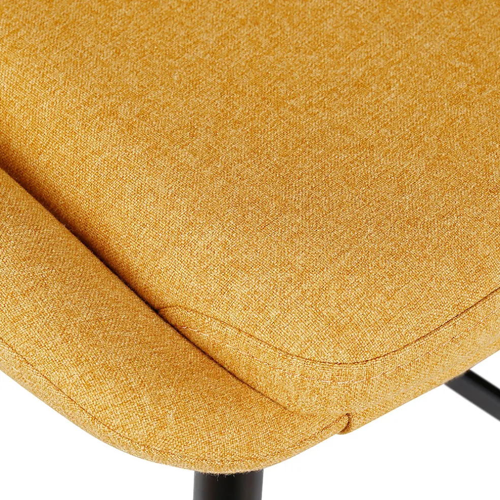 Chaise de bar en tissu moutarde h67cm - Ben