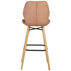 Chaise de bar en tissu soft touch nèfle h65cm - Keri