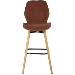 Chaise de bar en tissu soft touch acajou h65cm - Keri