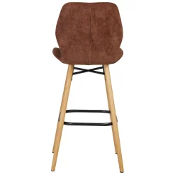 Chaise de bar en tissu soft touch acajou h65cm - Keri