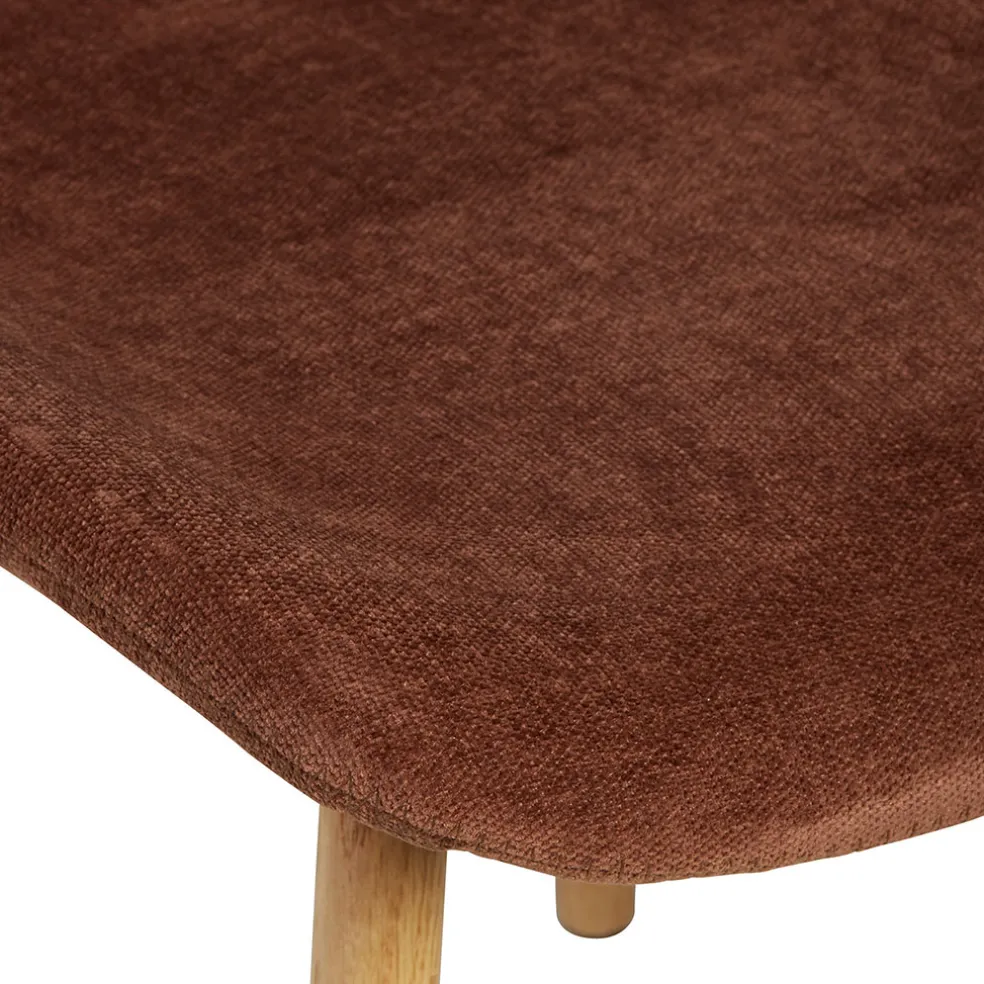 Chaise de bar en tissu soft touch acajou h65cm - Keri