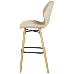 Chaise de bar en tissu soft touch sable h65cm - Keri