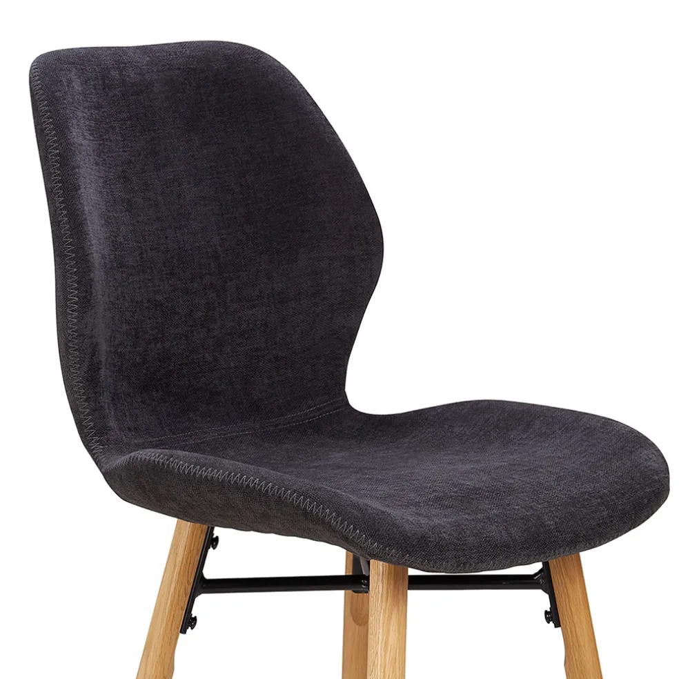 Chaise de bar en tissu soft touch noir h65cm - Keri