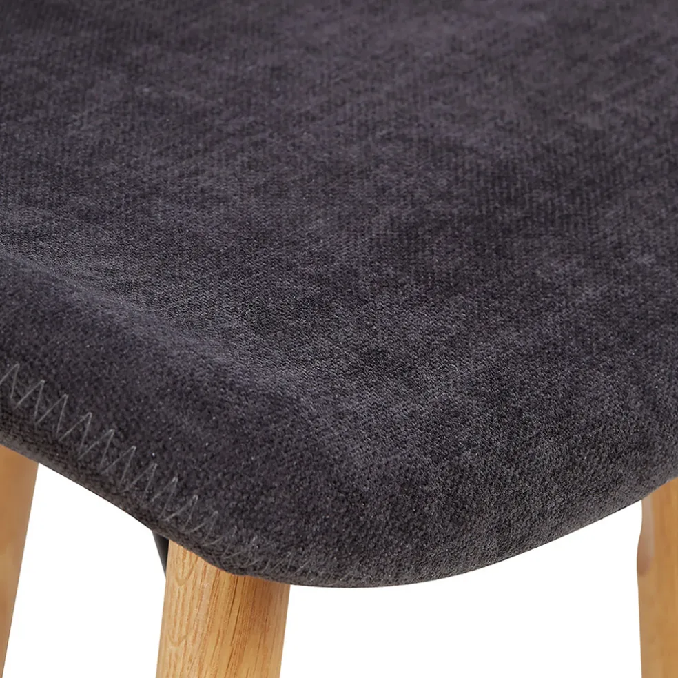 Chaise de bar en tissu soft touch noir h65cm - Keri