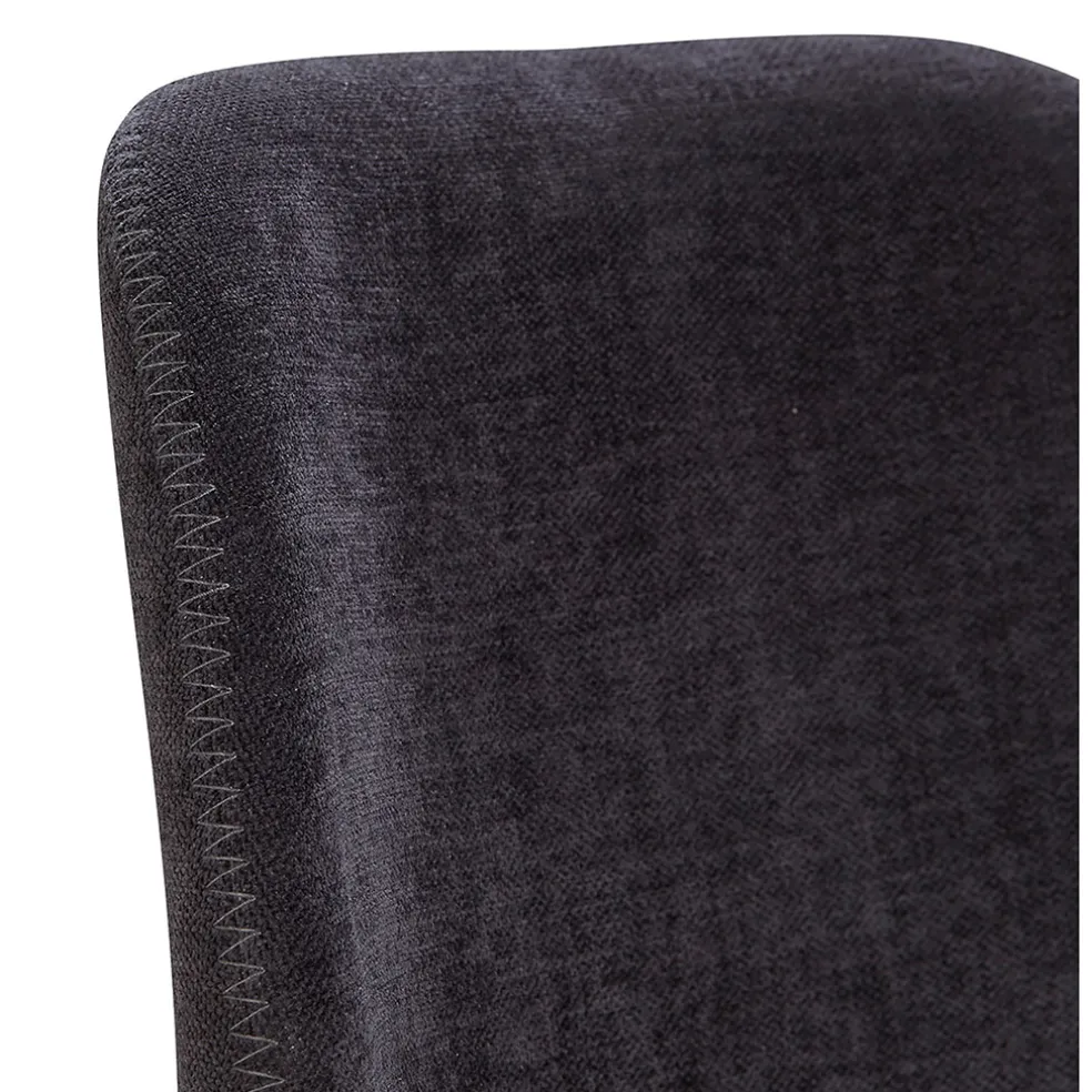 Chaise de bar en tissu soft touch noir h65cm - Keri