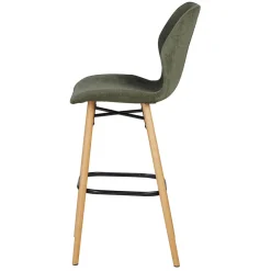 Chaise de bar en tissu soft touch vert bouteille h65cm - Keri