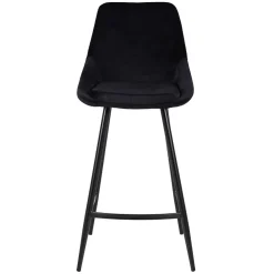 Chaise de bar en velours côtelé noir h75cm - Ben