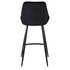 Chaise de bar en velours côtelé noir h75cm - Ben