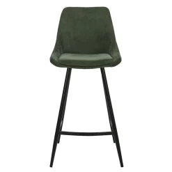 Chaise de bar en velours côtelé vert sapin h67cm - Ben
