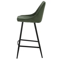 Chaise de bar en velours côtelé vert sapin h67cm - Ben