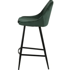 Chaise de bar en velours vert h67cm - Ben