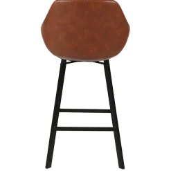 Chaise de bar pivotante effet cuir marron h75cm - Moss