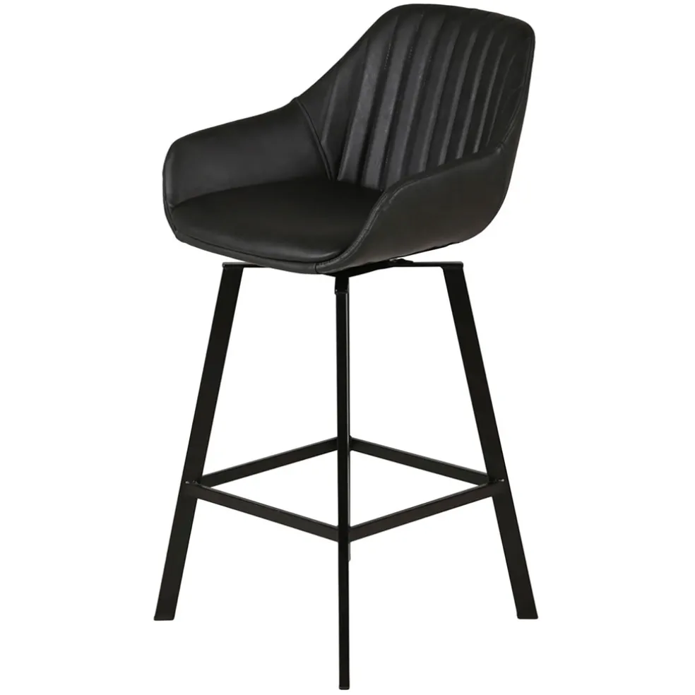 Chaise de bar pivotante noir veilli h75cm - Moss