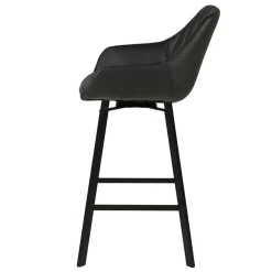 Chaise de bar pivotante noir veilli h75cm - Moss