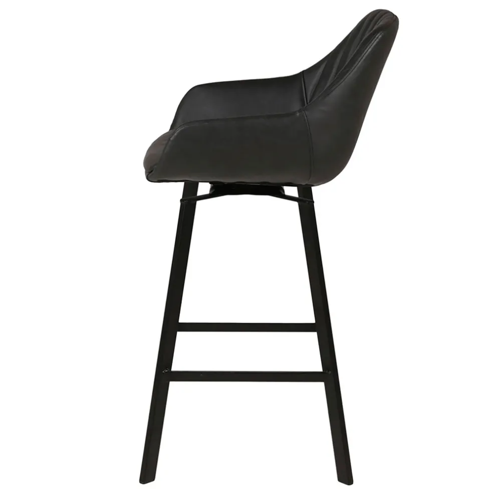 Chaise de bar pivotante noir veilli h75cm - Moss