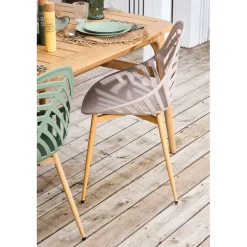 Chaise de jardin en plastique taupe - Alameda