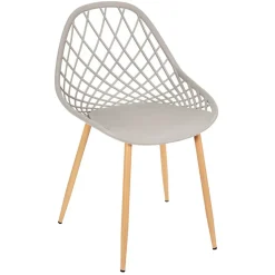 Chaise de jardin en plastique gris taupe - Malaga