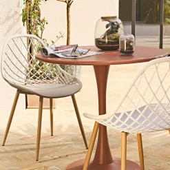 Chaise de jardin en plastique gris taupe - Malaga