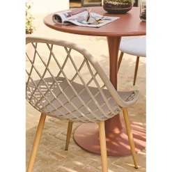 Chaise de jardin en plastique gris taupe - Malaga