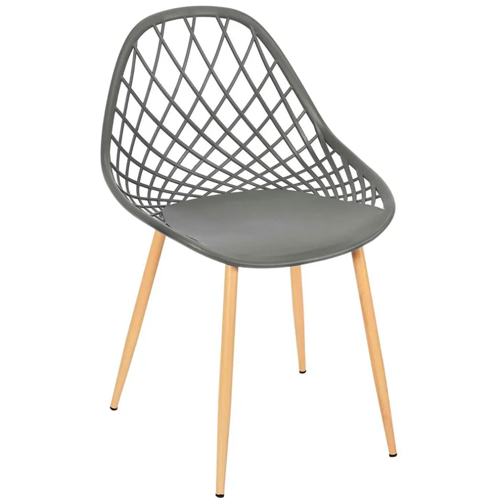 Chaise de jardin en plastique grise - Malaga