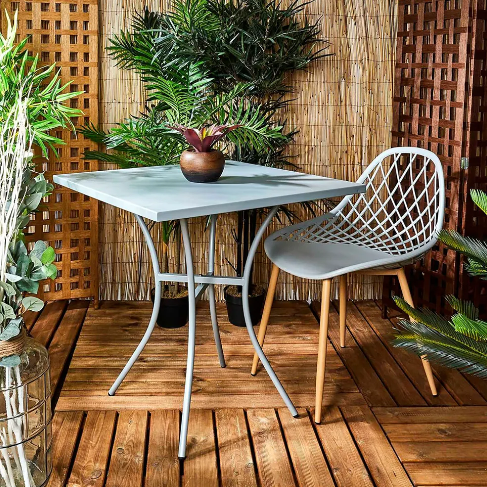 Chaise de jardin en plastique grise - Malaga