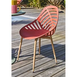 Chaise de jardin en plastique terracotta - Alameda