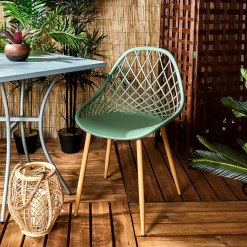 Chaise de jardin en plastique vert - Malaga