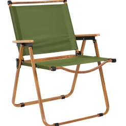 Chaise de jardin pliante en bois de hêtre et tissu vert - Mariposa