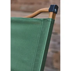 Chaise de jardin pliante en bois de hêtre et tissu vert - Mariposa