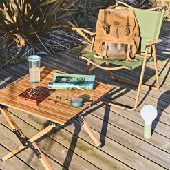 Chaise de jardin pliante en bois de hêtre et tissu vert - Mariposa