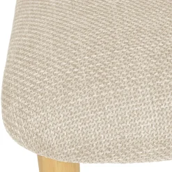 Chaise de salle à manger en tissu beige et hévéa - Elsy