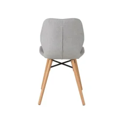 Chaise de salle à manger en tissu gris clair - Gloria