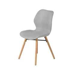 Chaise de salle à manger en tissu gris clair - Gloria