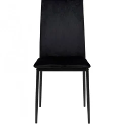 Chaise de salle à manger en tissu noir - Demia