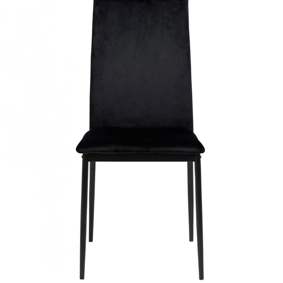 Chaise de salle à manger en tissu noir - Demia