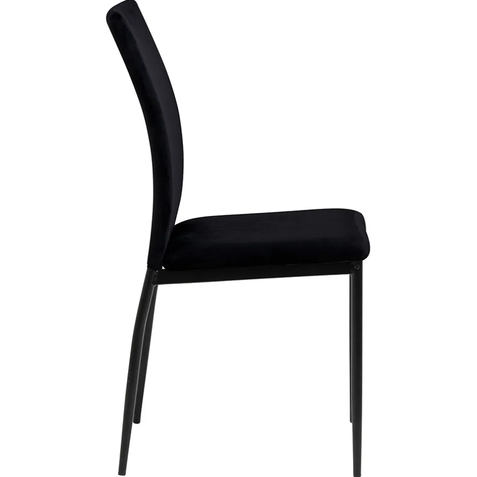 Chaise de salle à manger en tissu noir - Demia