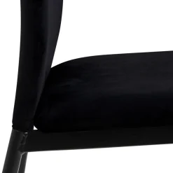 Chaise de salle à manger en tissu noir - Demia