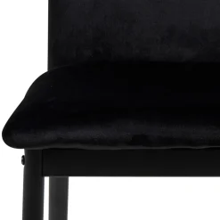 Chaise de salle à manger en tissu noir - Demia