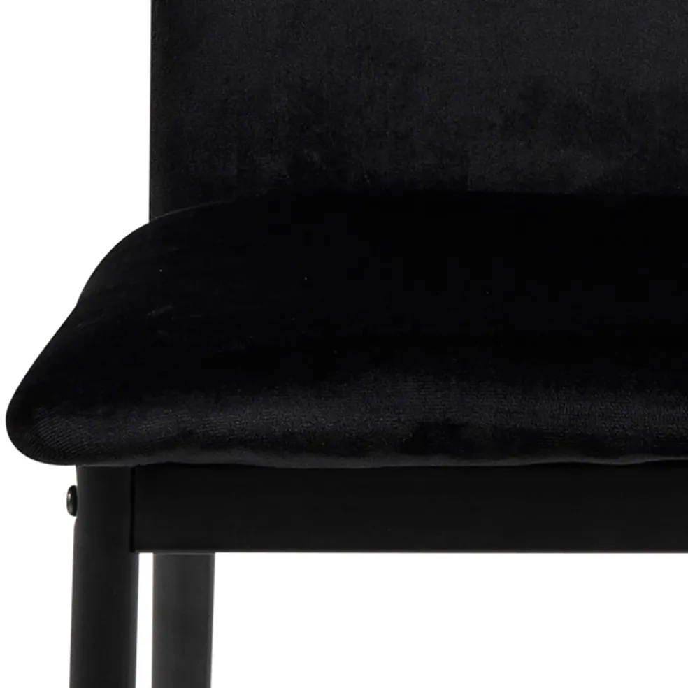 Chaise de salle à manger en tissu noir - Demia