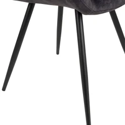 Chaise de salle à manger en velours gris - dana