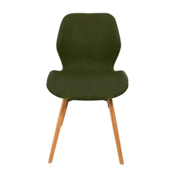 Chaise de salle à manger en tissu vert - Gloria