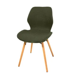 Chaise de salle à manger en tissu vert - Gloria