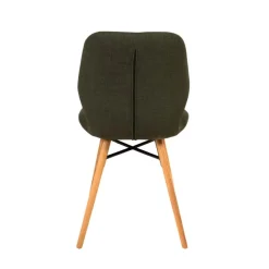 Chaise de salle à manger en tissu vert - Gloria