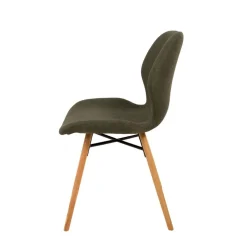 Chaise de salle à manger en tissu vert - Gloria